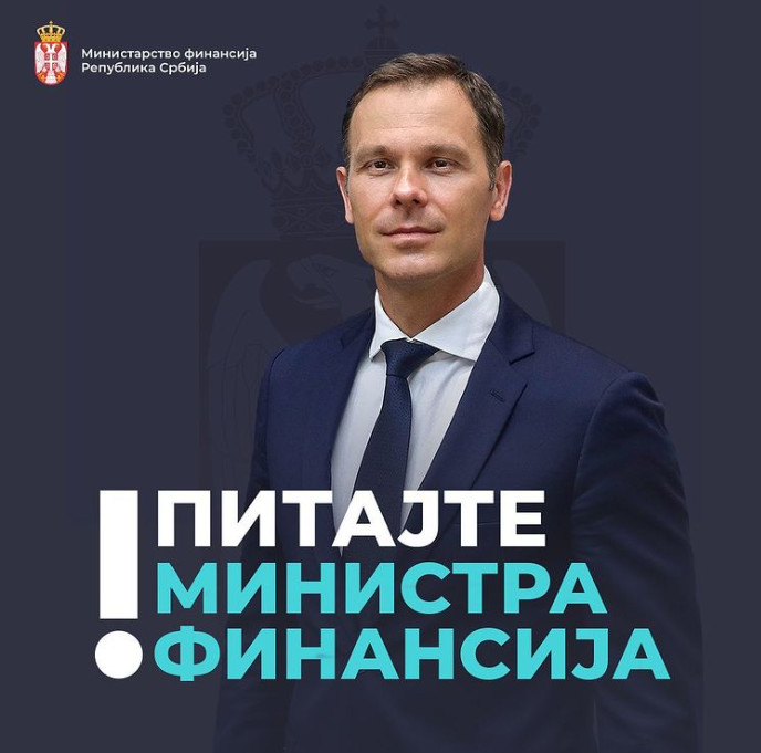 PITAJTE MINISTRA FINANSIJA: Od 1. septembra nova rubrika na Instagram profilu Siniše Malog!