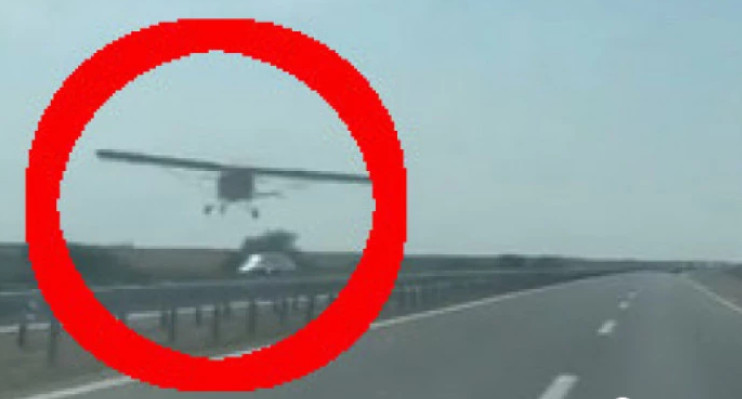 ZASTRAŠUJUĆA SCENA NA AUTOPUTU: Avion leteo iznad kola kod BG aerodroma!