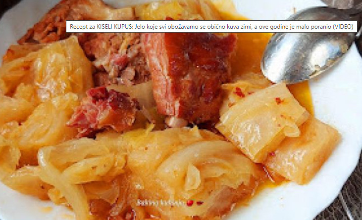 JELO KOJE SVI OBOŽAVAMO Recept za kiseli kupus