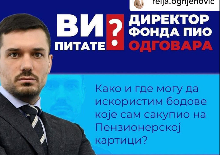 SVE O BODOVIMA SKUPLJENIM PENZIONERSKOM KARTICOM Relja Ognjenović odgovara kako se oni koriste